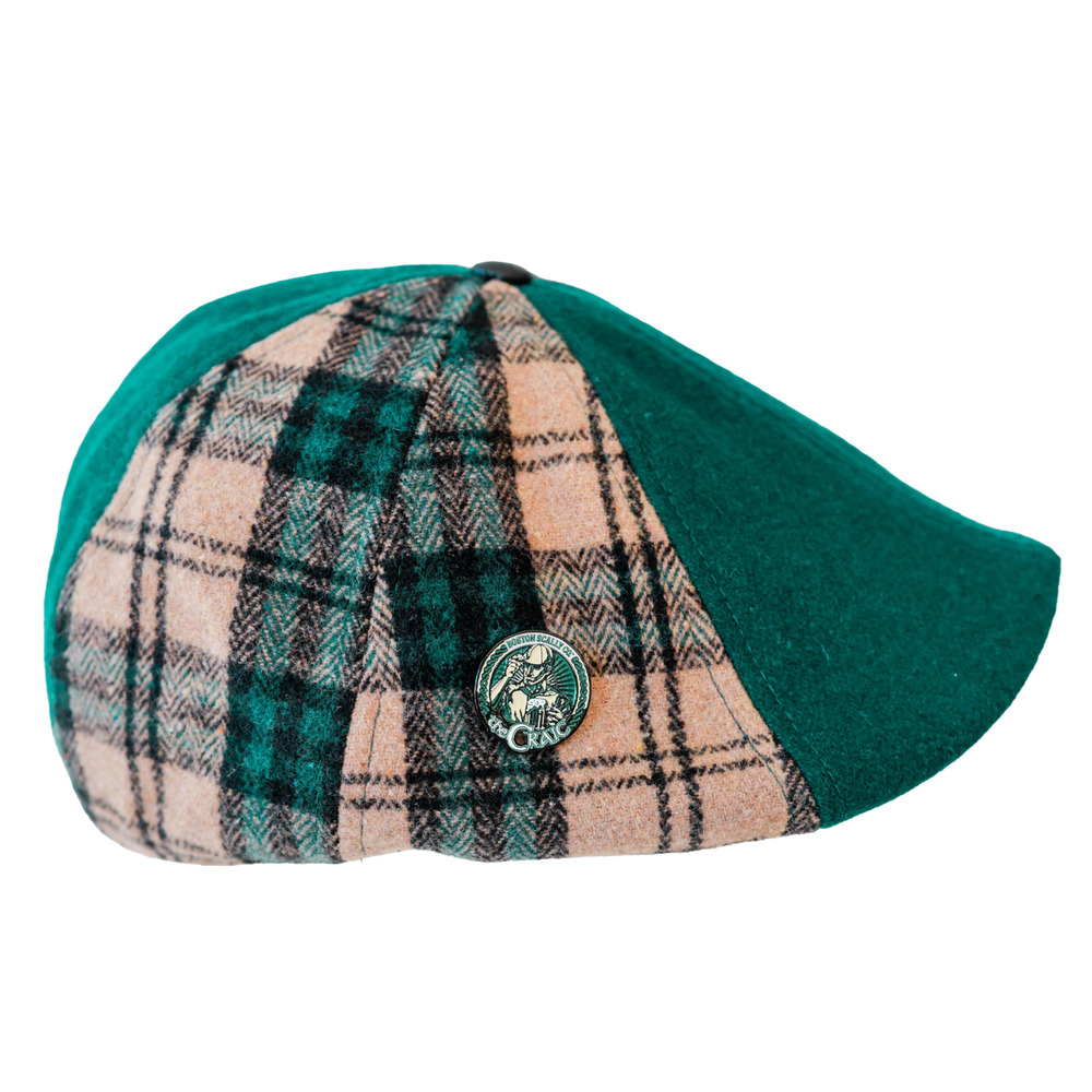 Boston Scally The Craic Pin Plaid Newsboy Cap M/L Preppy Gatsby Wool Blend Hat - Picture 8 of 16